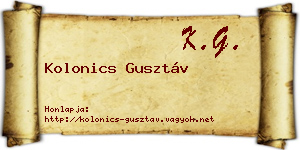 Kolonics Gusztáv névjegykártya